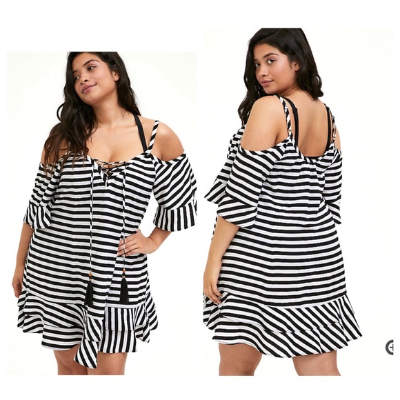 cold shoulder swim cover up
